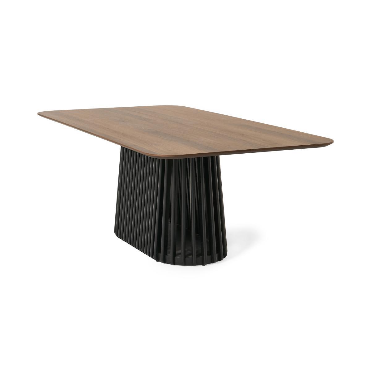 Zaragoza 8 Seat Dining Table, Walnut & Charcoal Black – image 5