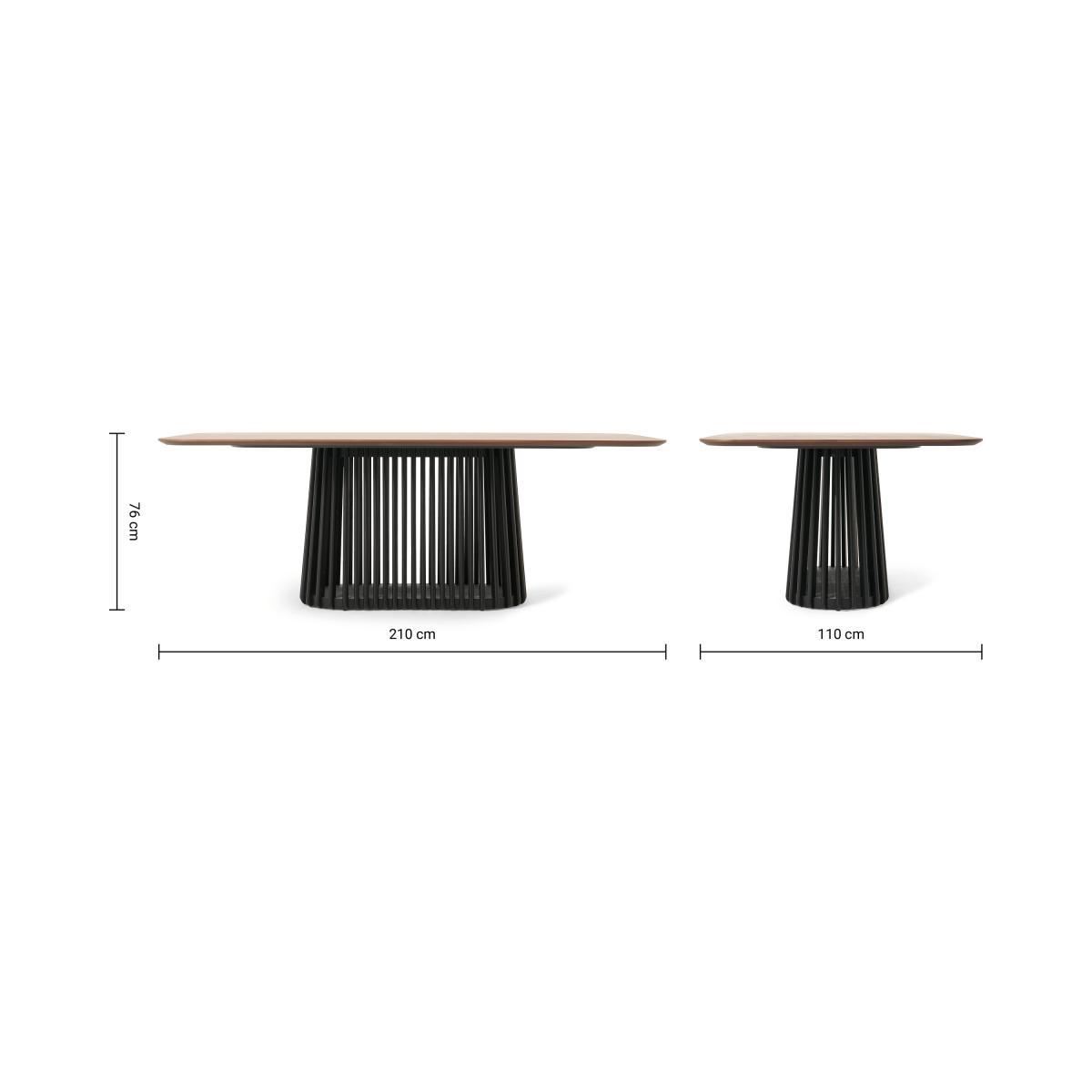 Zaragoza 8 Seat Dining Table, Walnut & Charcoal Black – image 10