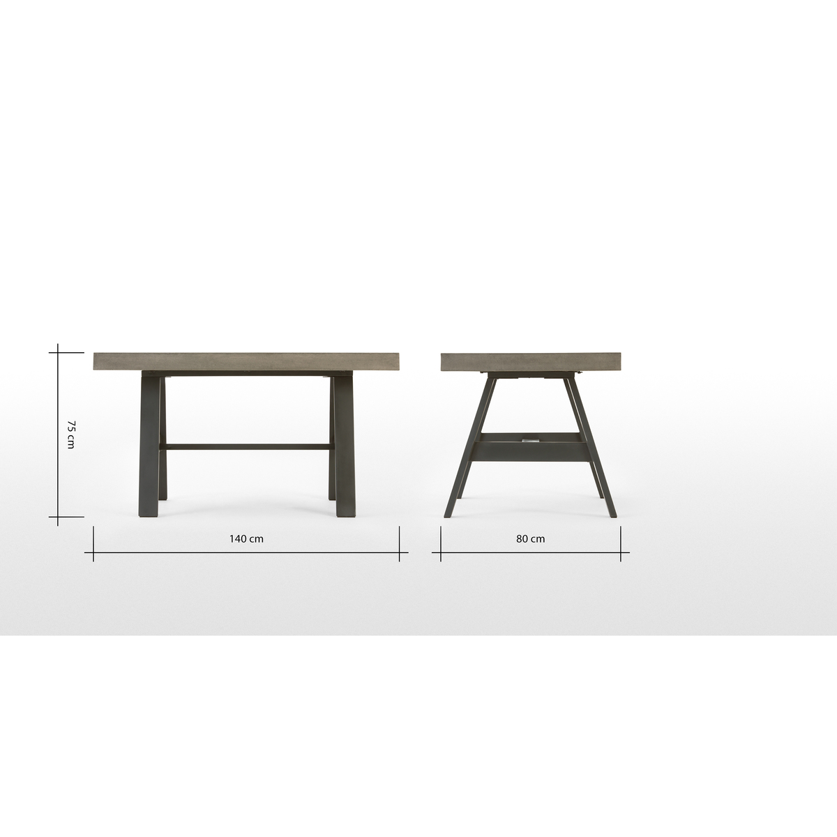 Edson Garden dining table, cement and metal – image 7