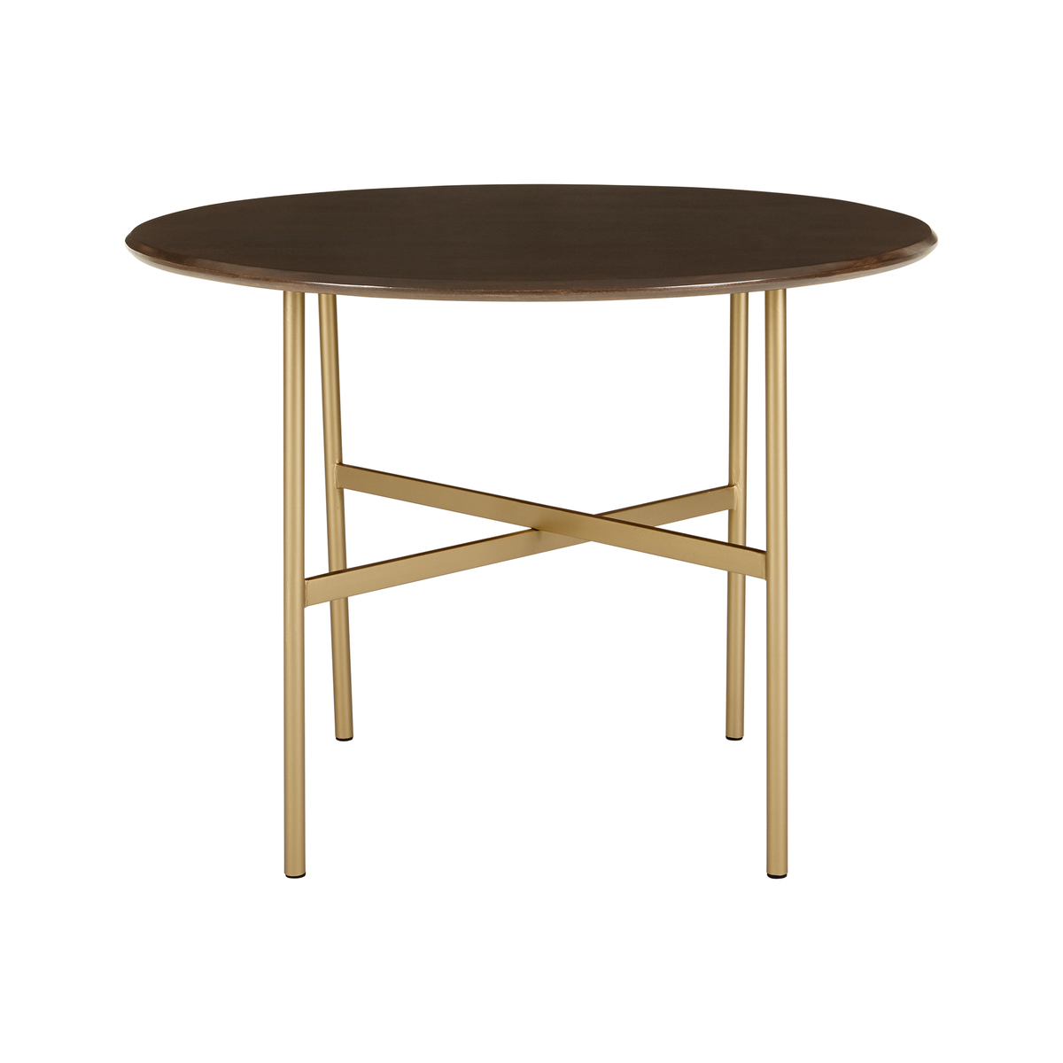 Bortolin 4 Seat Round Dining Table, Mango Wood and Brass – image 7
