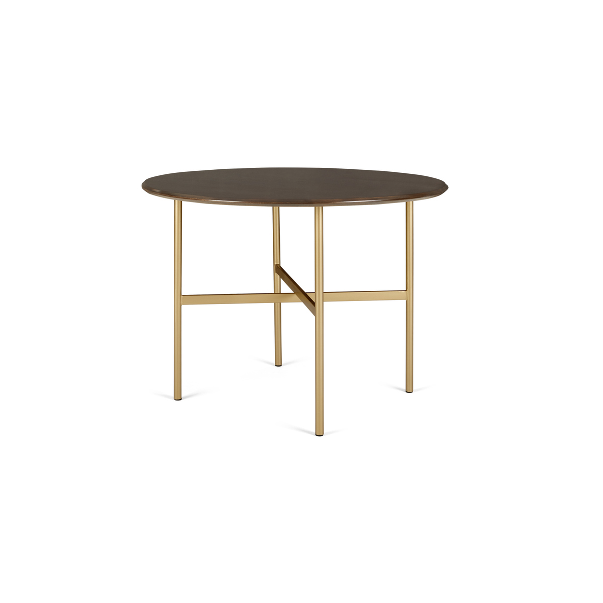 Bortolin 4 Seat Round Dining Table, Mango Wood and Brass – image 8