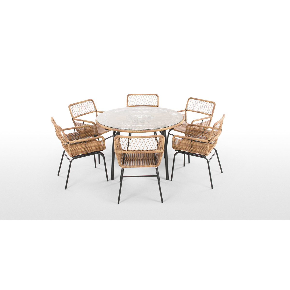 Lyra Garden 6 Seater Dining Table, Charcoal Grey – image 6