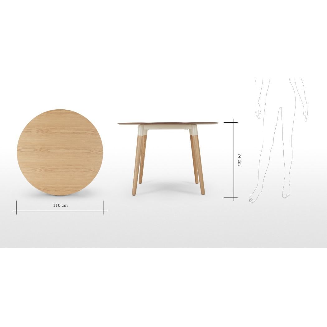 Edelweiss Round Dining Table, Ash and White – image 6