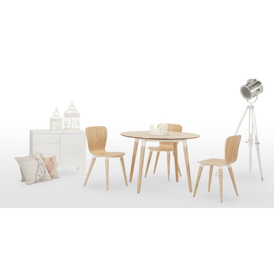 Edelweiss Round Dining Table, Ash and White – image 8