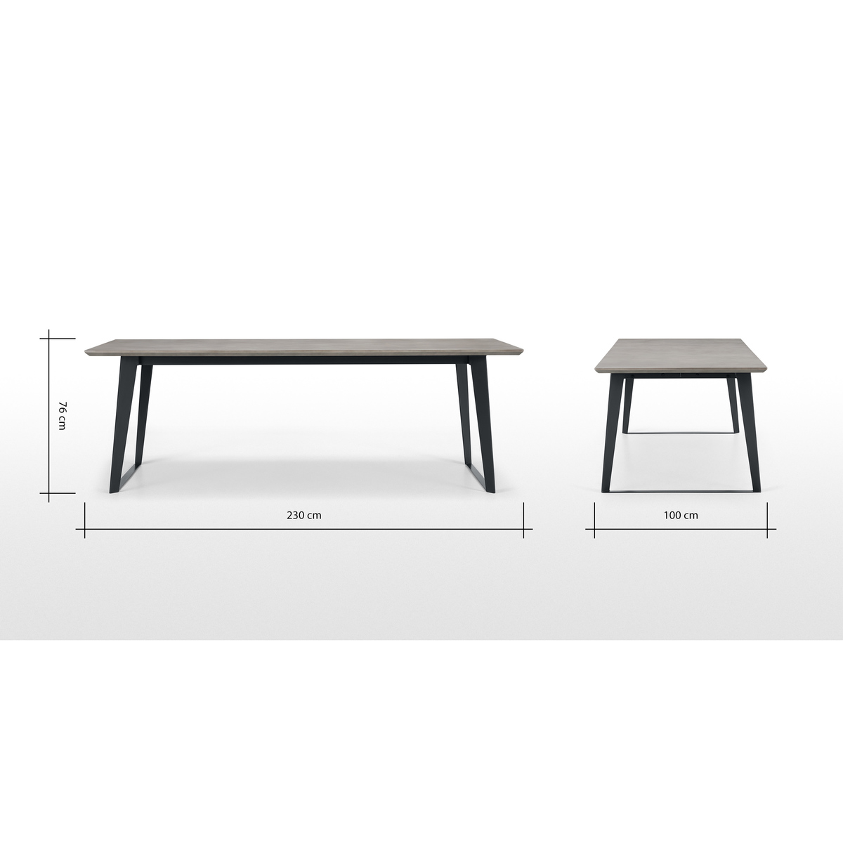 Boone 10 Seat Dining Table, Concrete Resin Top – image 8