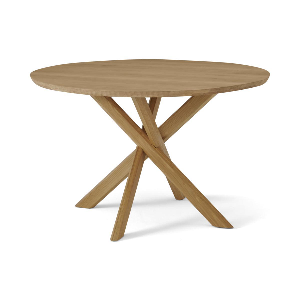 Abbon 4 Seat Round Dining Table, Textured Oak – image 2