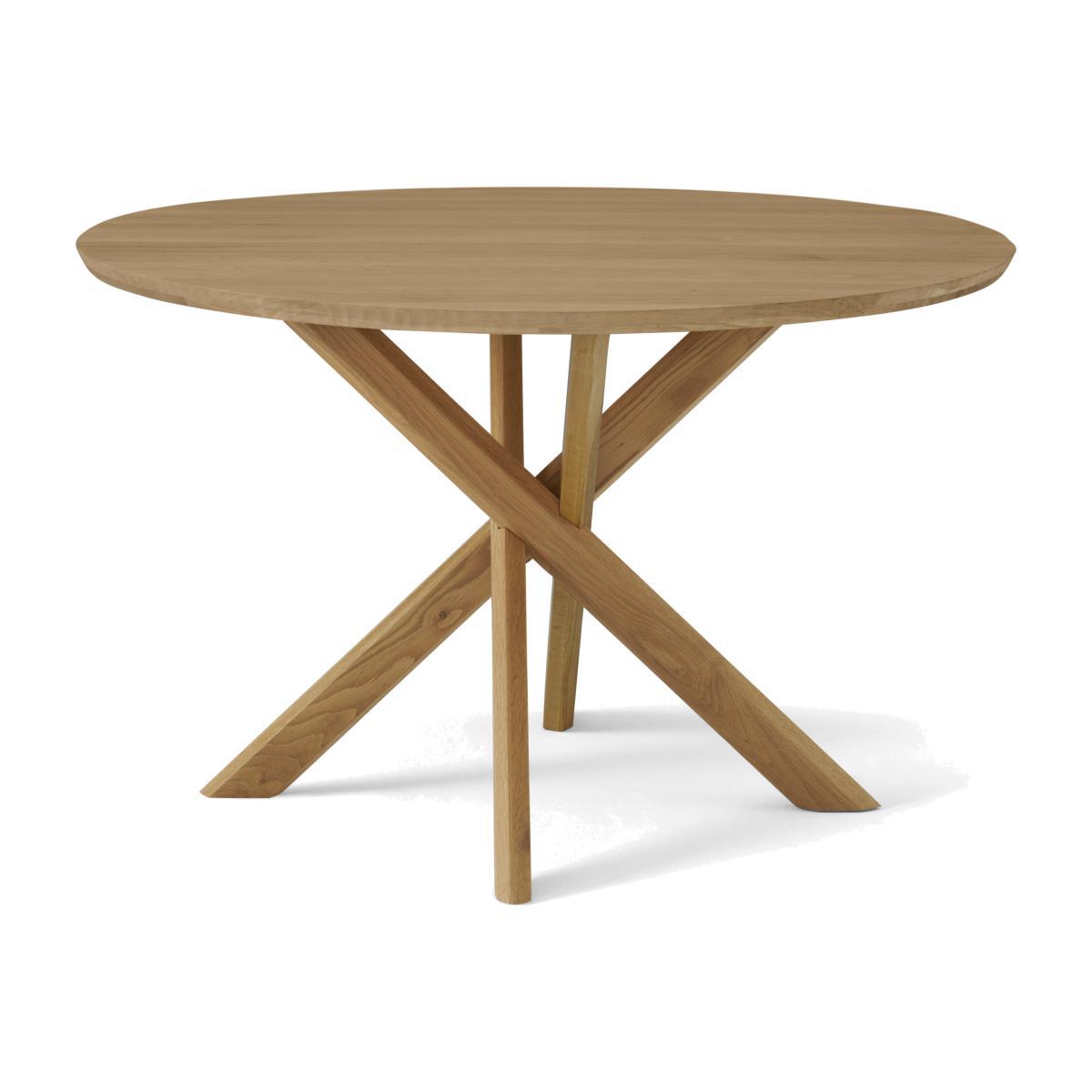 Abbon 4 Seat Round Dining Table, Textured Oak – image 1