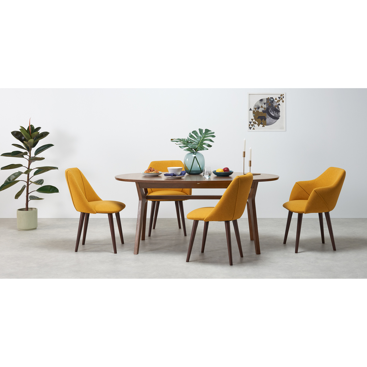 Jenson 6-8 Seat Oval Extending Dining Table, Dark Stain Oak – image 2