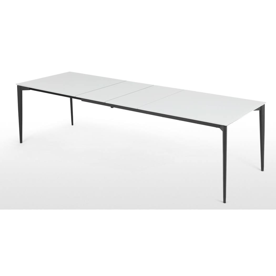 Tandil Extending Dining Table, White Glass – image 3