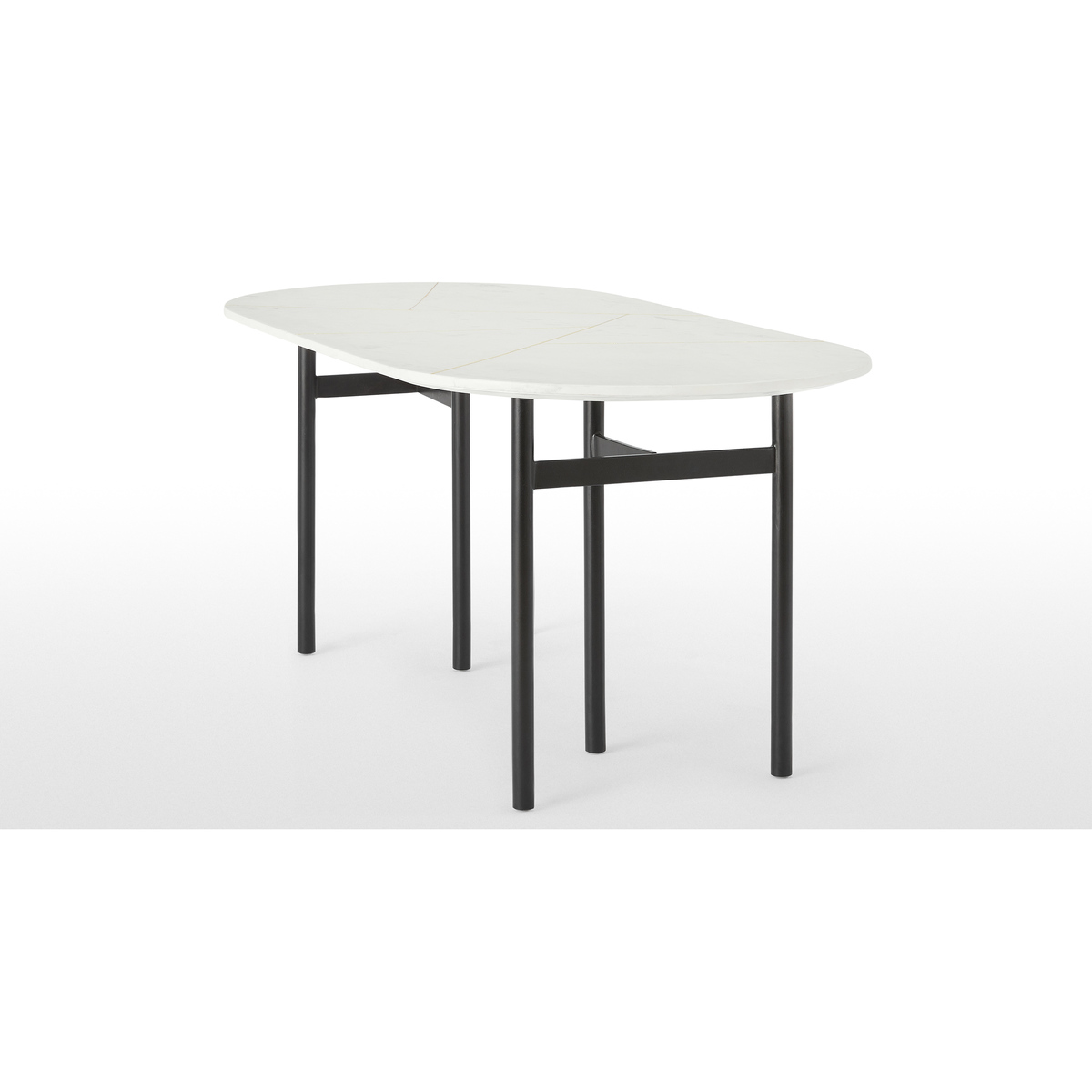 Tanaro 6 Seat Oval Dining Table, Marble and Brass – image 4