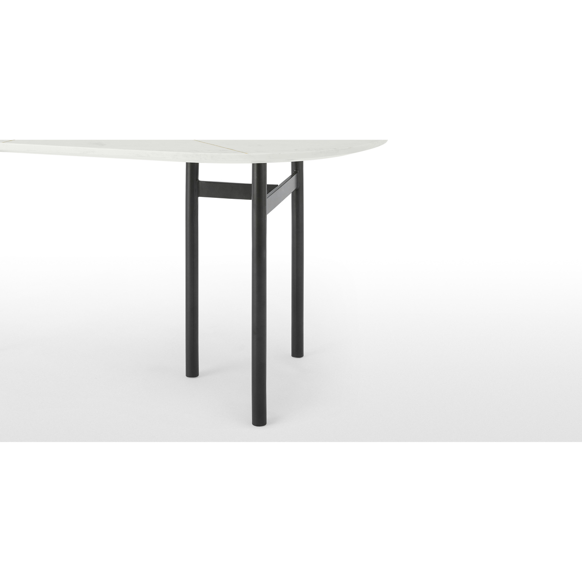 Tanaro 6 Seat Oval Dining Table, Marble and Brass – image 5