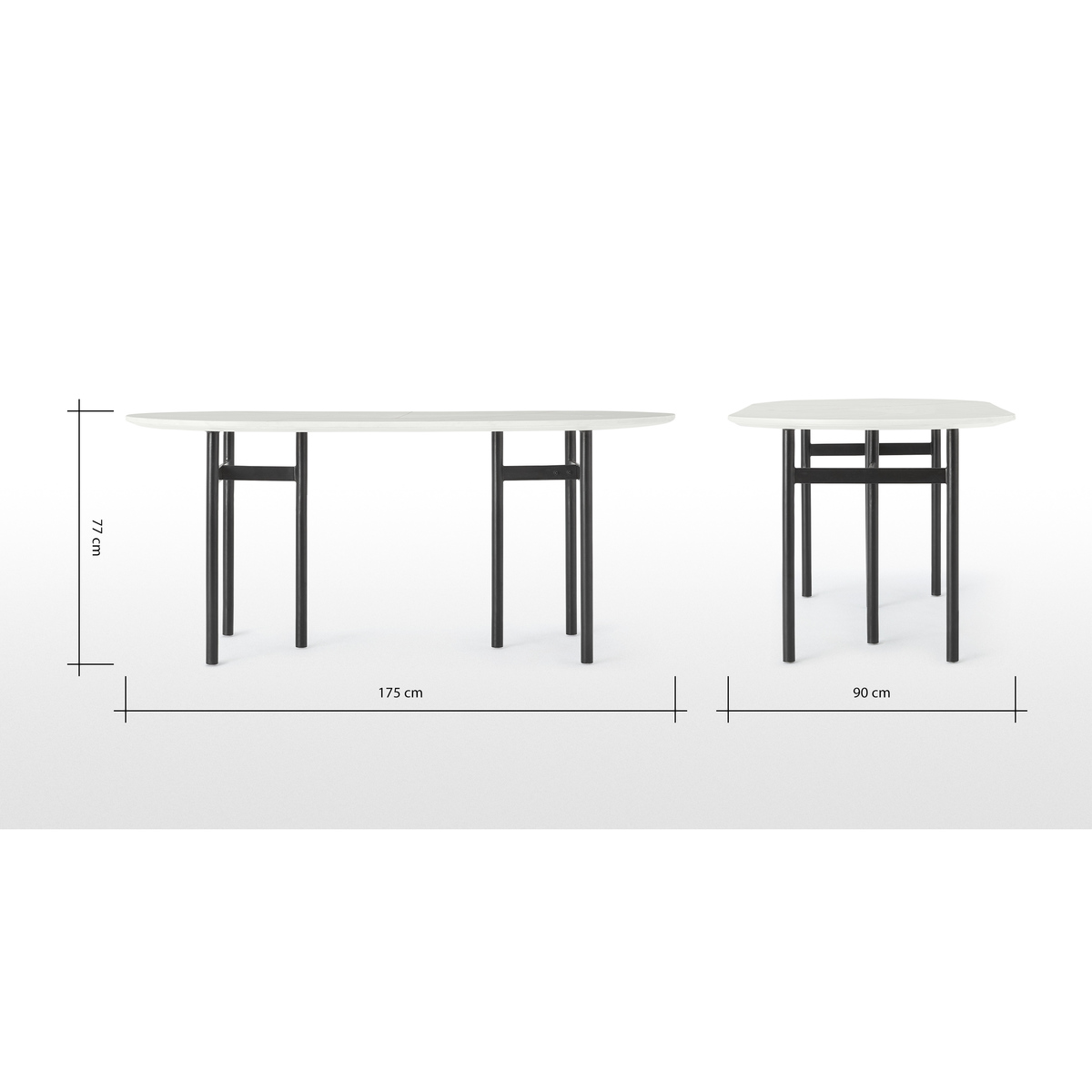 Tanaro 6 Seat Oval Dining Table, Marble and Brass – image 8