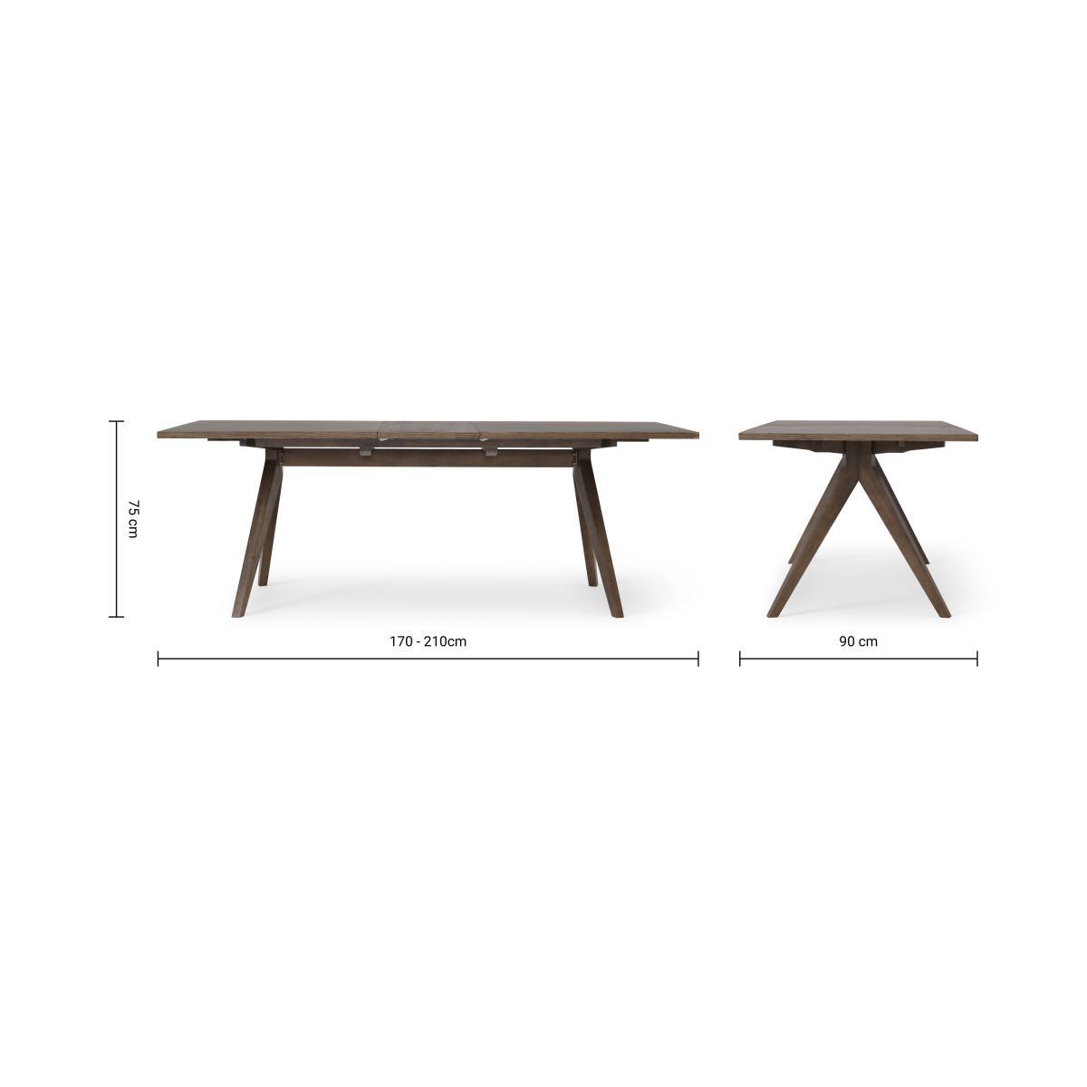 Wingrove 8-10 Seat Extending Dining Table, Dark French Oak – image 12