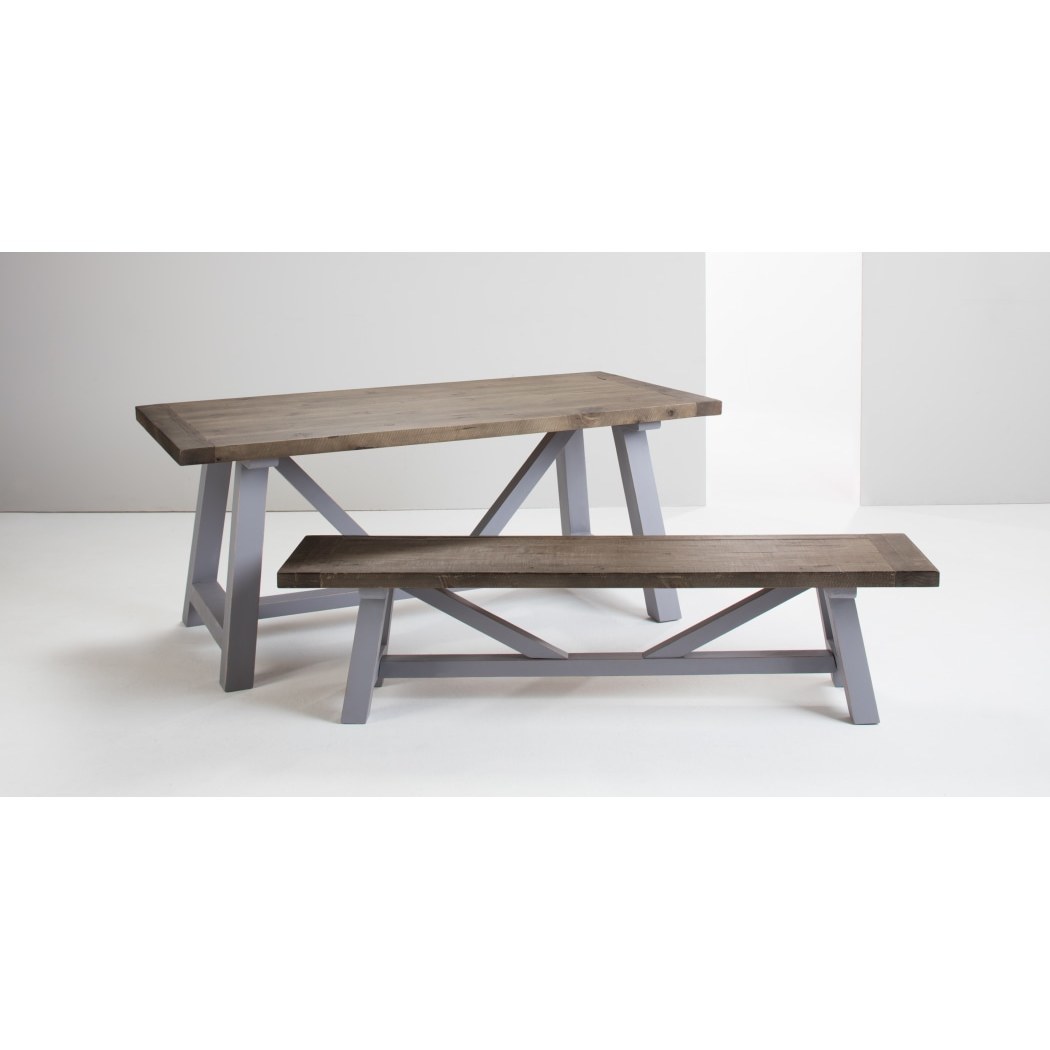 Iona Large Dining Table, Solid Pine and Pebble Grey – image 3