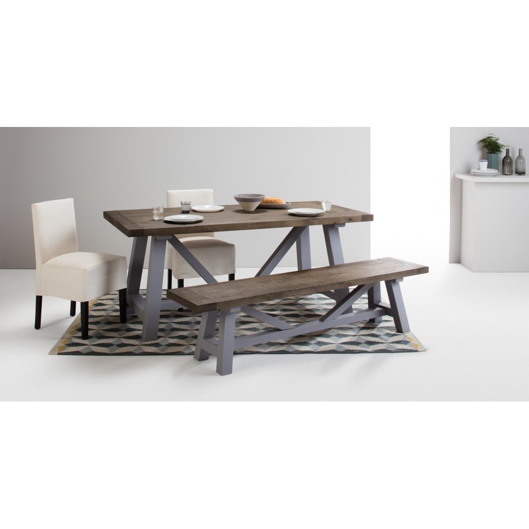 Iona Large Dining Table, Solid Pine and Pebble Grey – image 4