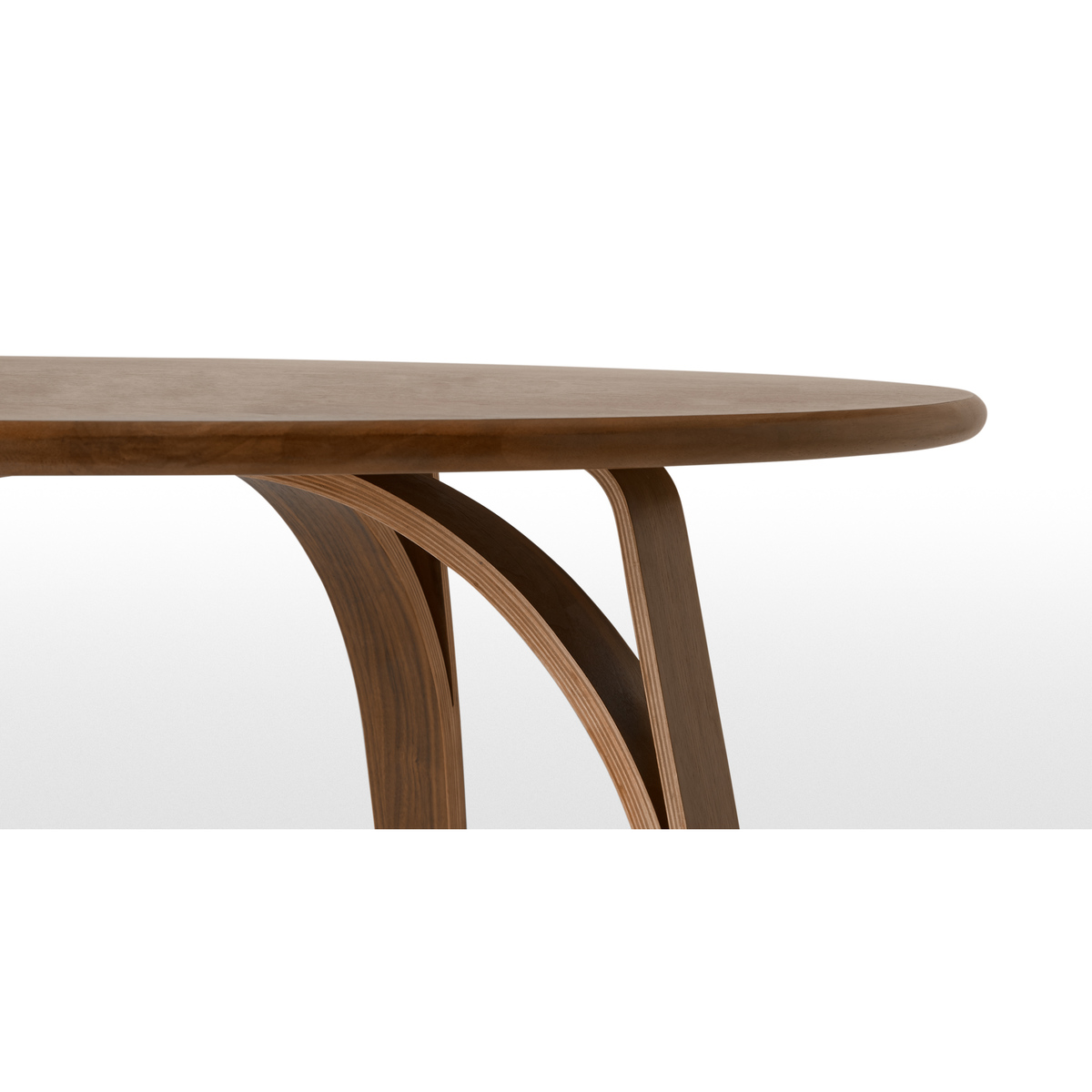 Safia 4 Seat Round Dining Table, Walnut – image 6
