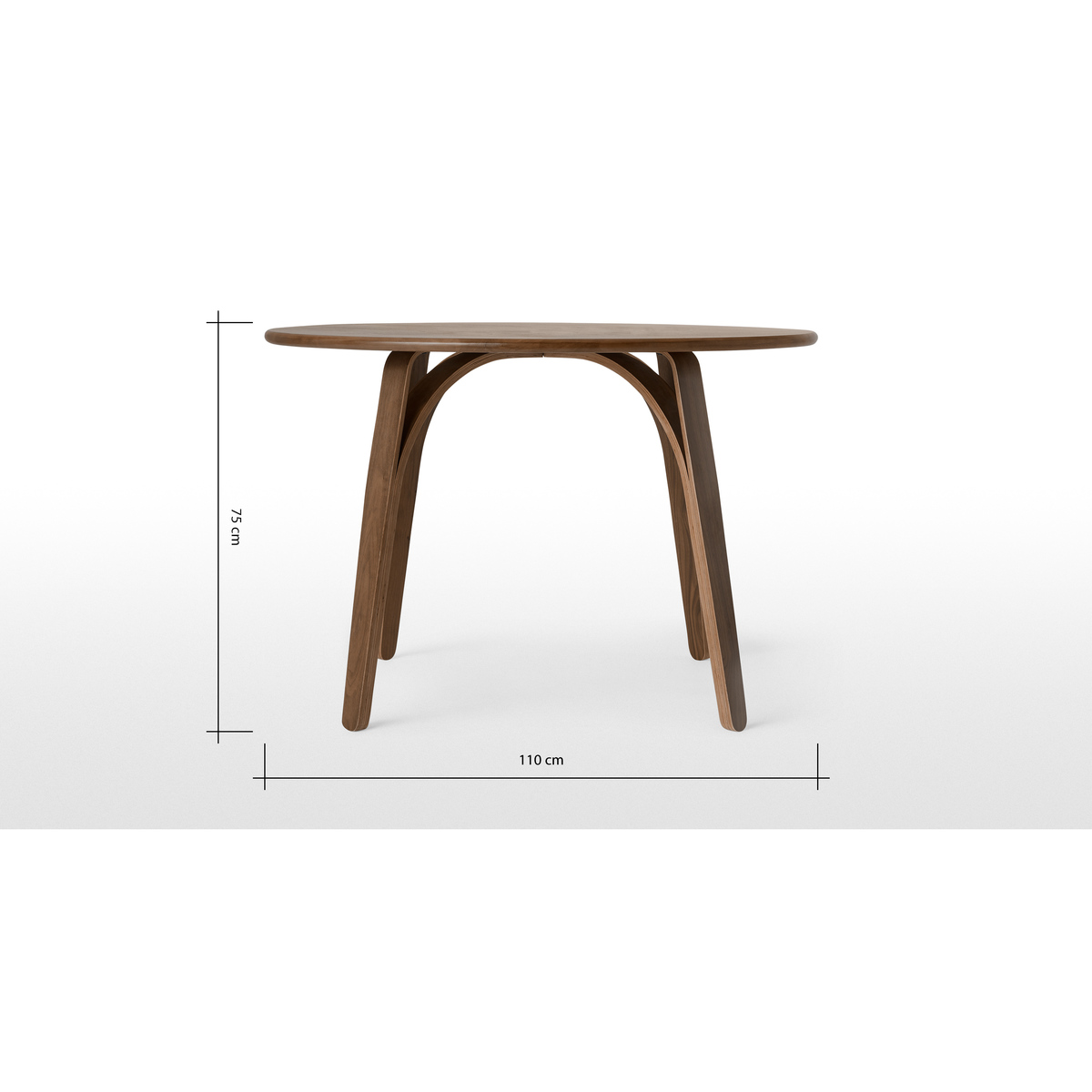 Safia 4 Seat Round Dining Table, Walnut – image 7