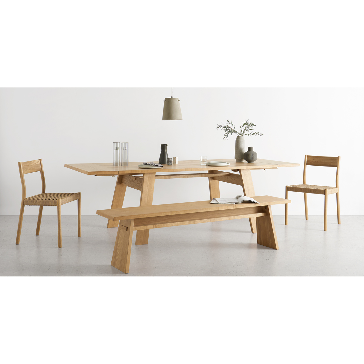 Cortez 6-10 Seat Extending Dining Table, Ash – image 4