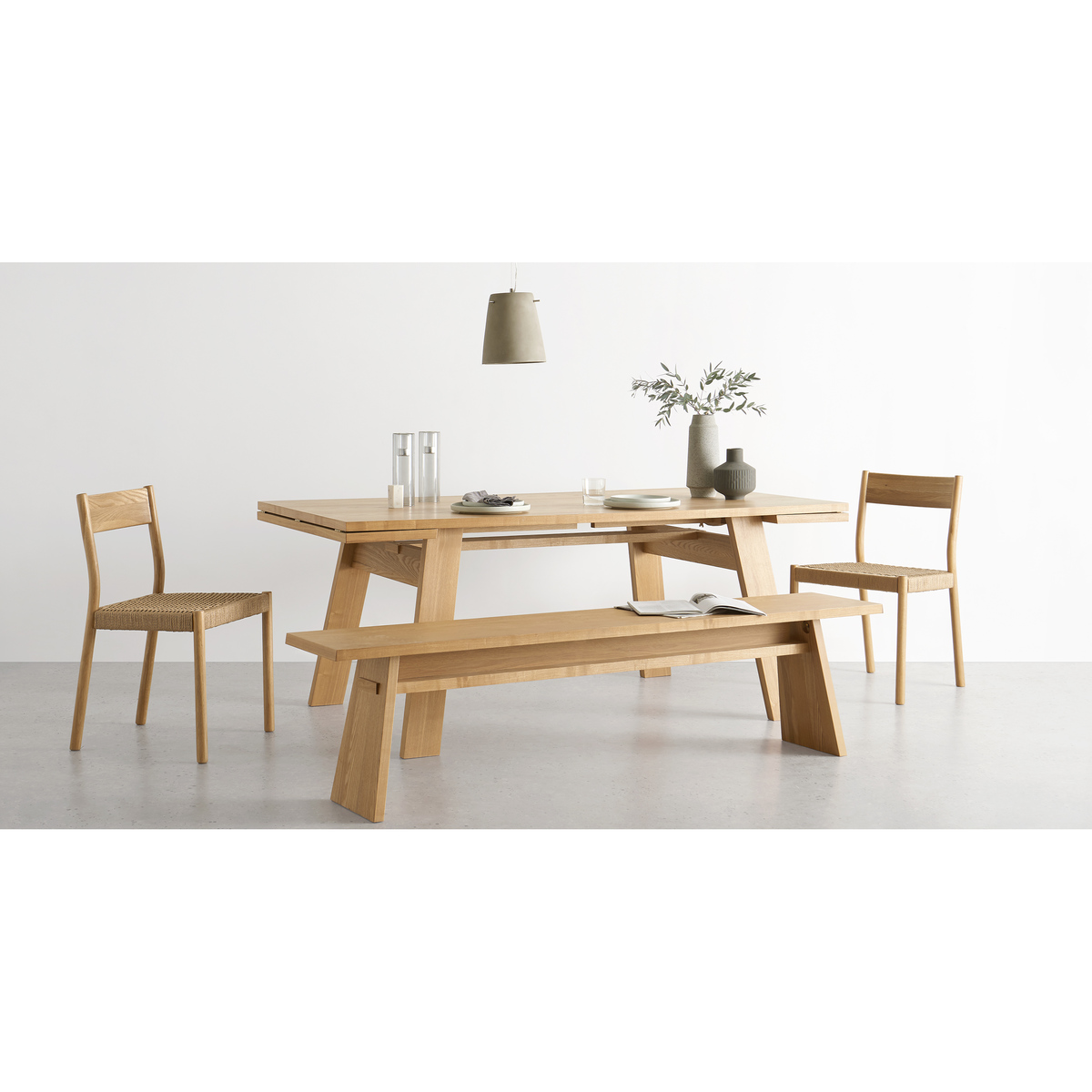 Cortez 6-10 Seat Extending Dining Table, Ash – image 8