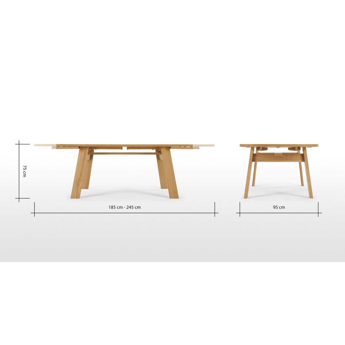 Cortez 6-10 Seat Extending Dining Table, Ash – image 10