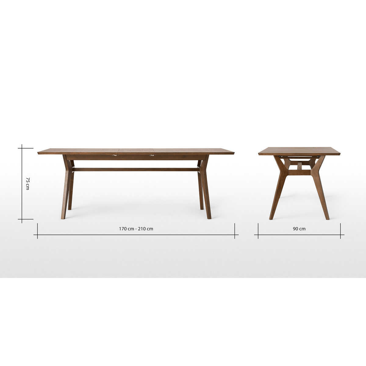 Jenson 6-8 Seat Extending Dining Table, Dark Stain Oak – image 11