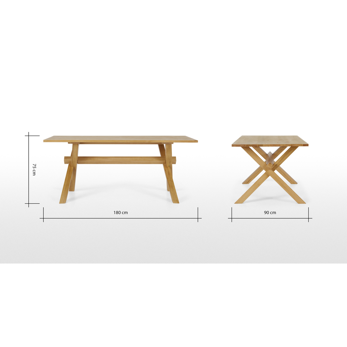 Bayron 8 Seat Dining Table, Brushed Solid Oak – image 7