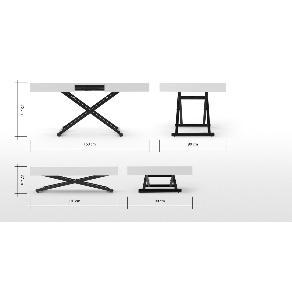 MADE  Essentials Rhys Dining Into Coffee Table, White – image 8