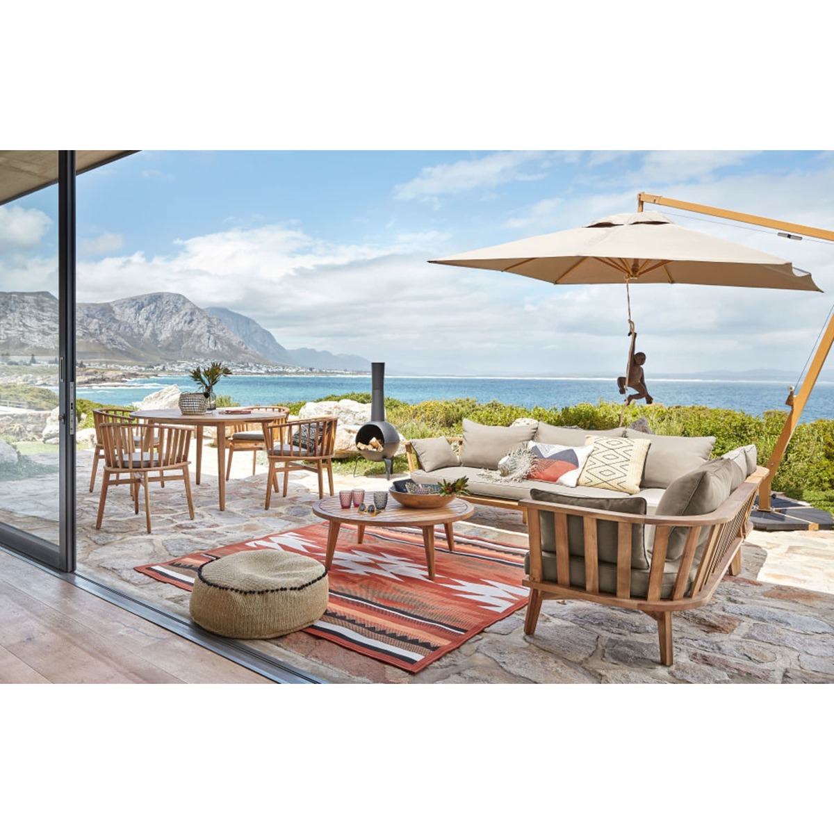 Round Solid Acacia 6-Seater Garden Table D140 Noumea – image 5