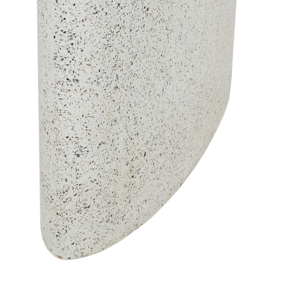 8/10-person white tempered glass and terrazzo print dining table L230cm – image 2
