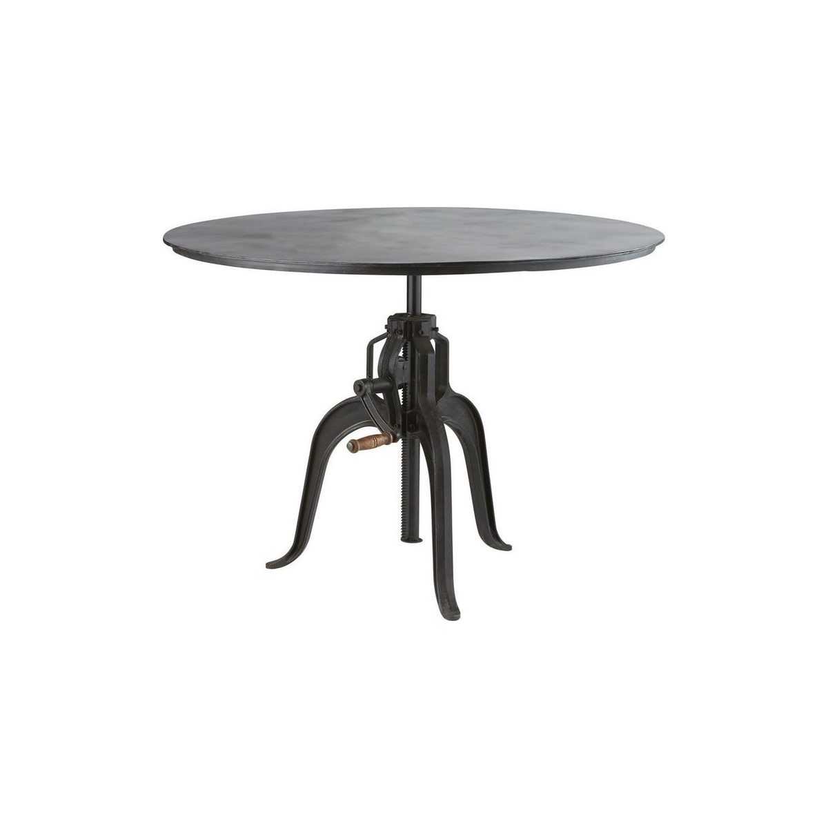EDISON - Black Metal Adjustable Round Dining Table Bistro – image 2