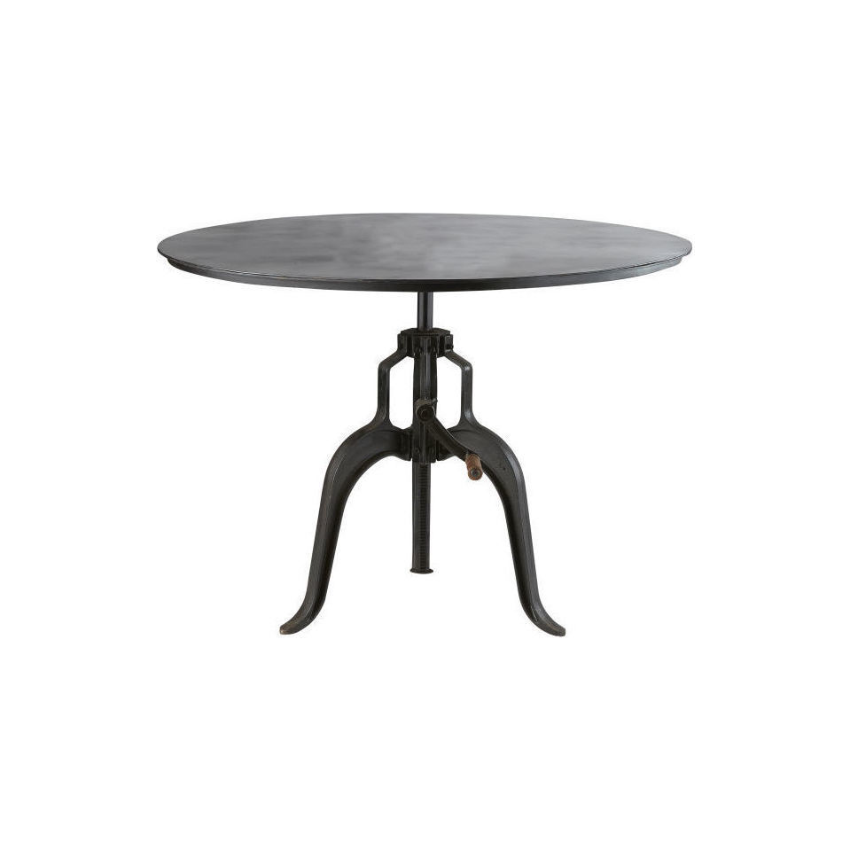 EDISON - Black Metal Adjustable Round Dining Table Bistro – image 1