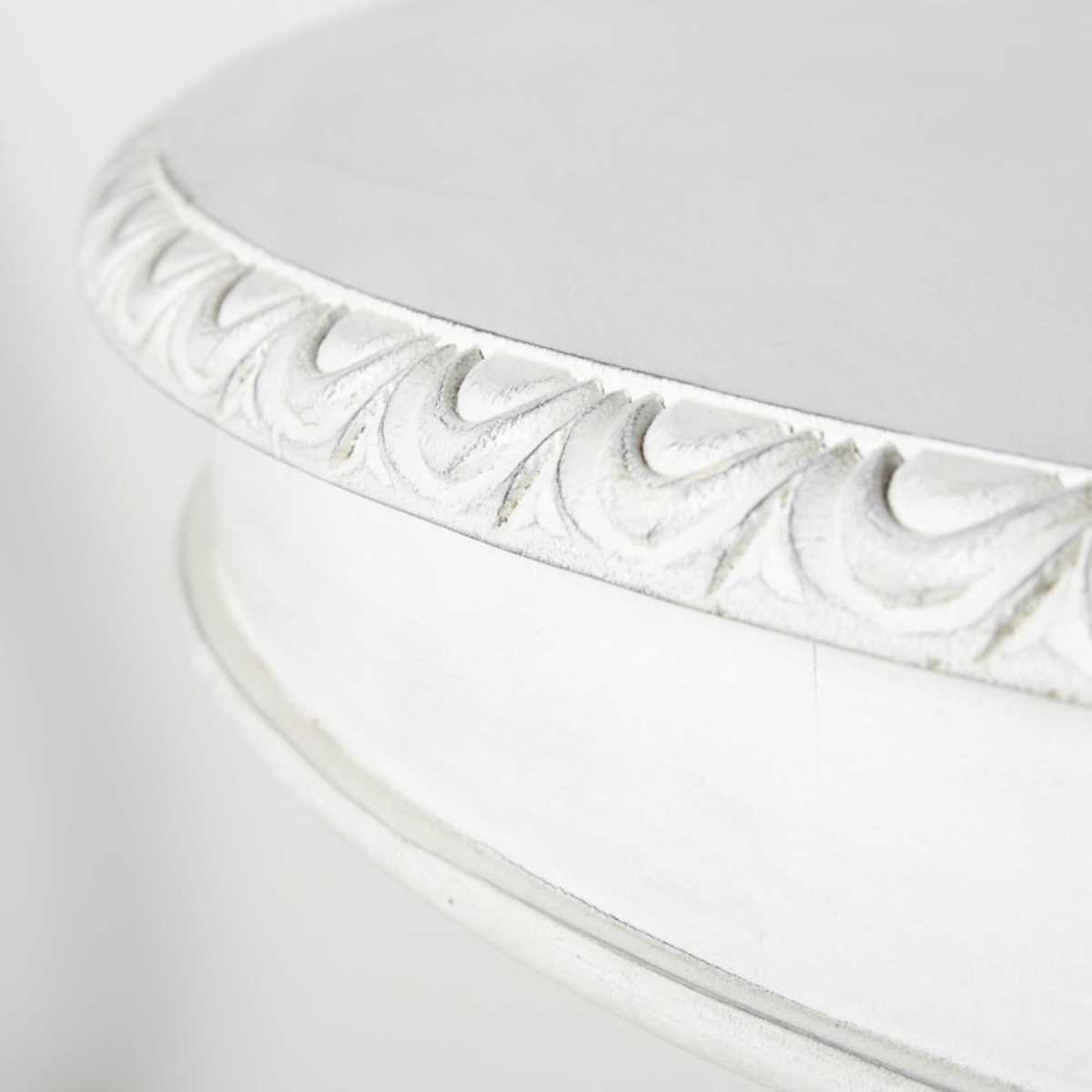 White 4-6 Seater Dining Table with Patina D140 Solenn – image 4