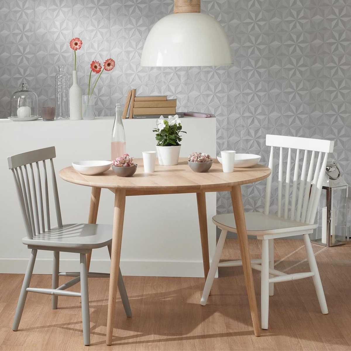 Solid oak vintage round dining table D100 Norway – image 4