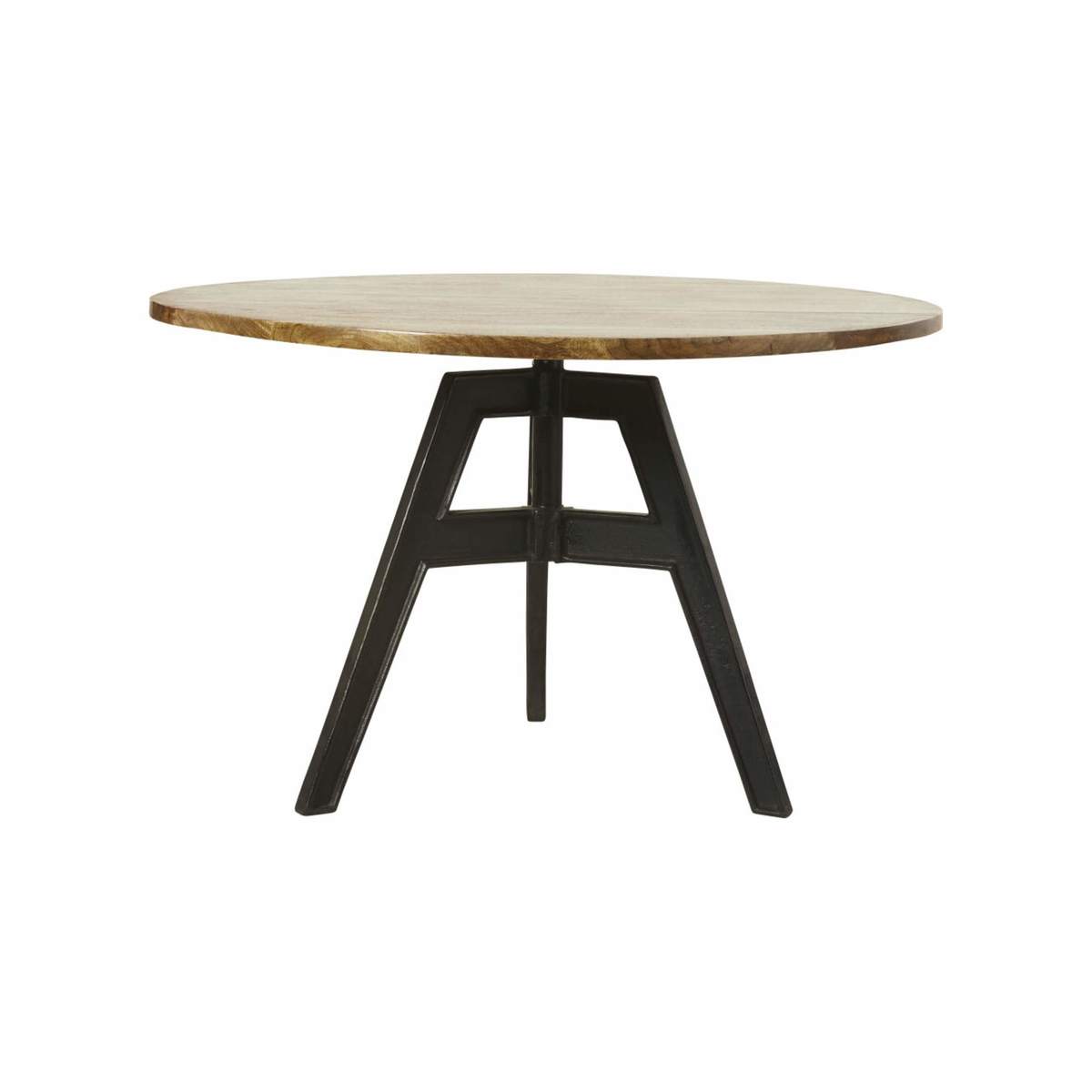 Cast Iron and Mango Wood 5-6 Seater Dining Table D120 Compas – image 2