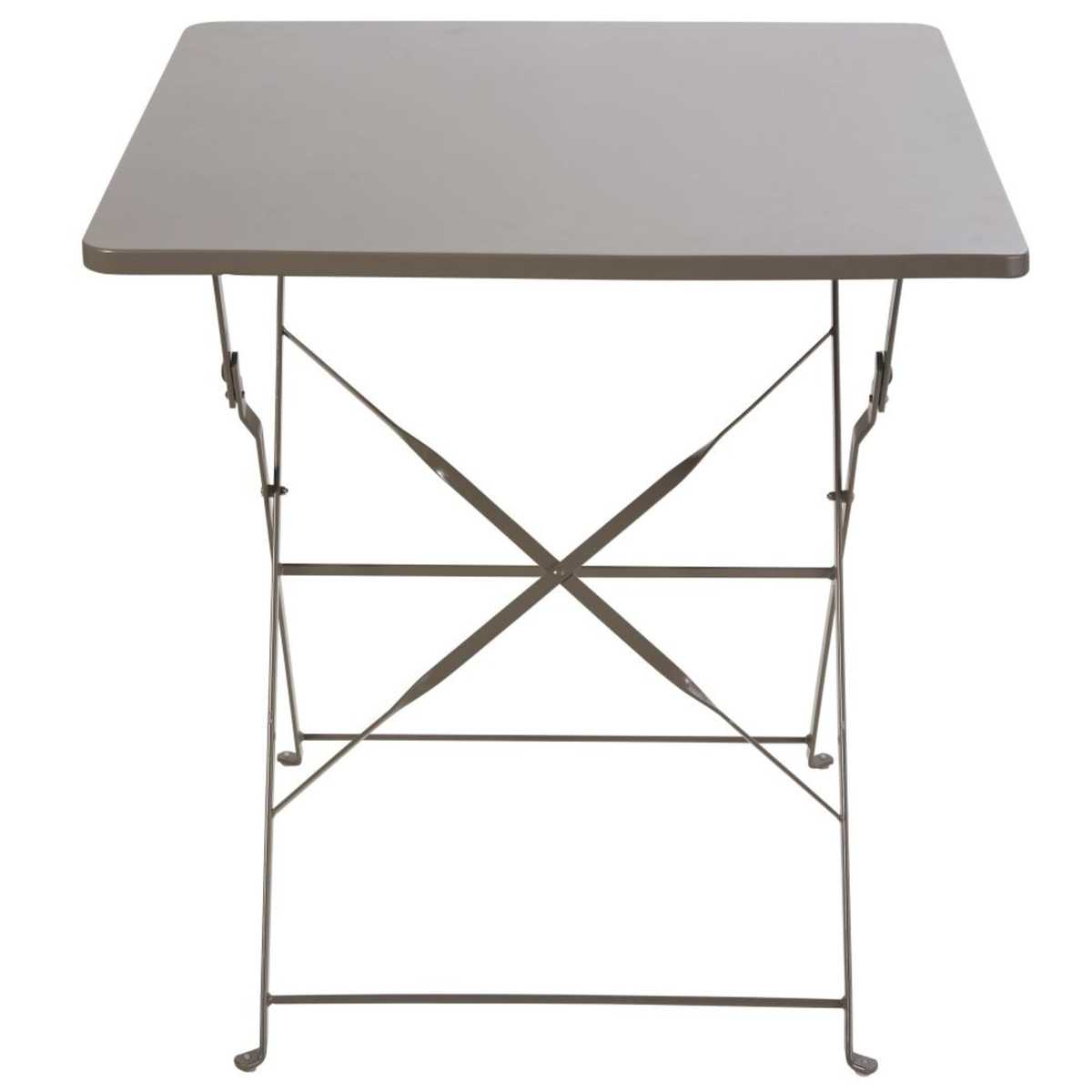 2-Seater Taupe Metal Folding Garden Table W70 Guinguette – image 3