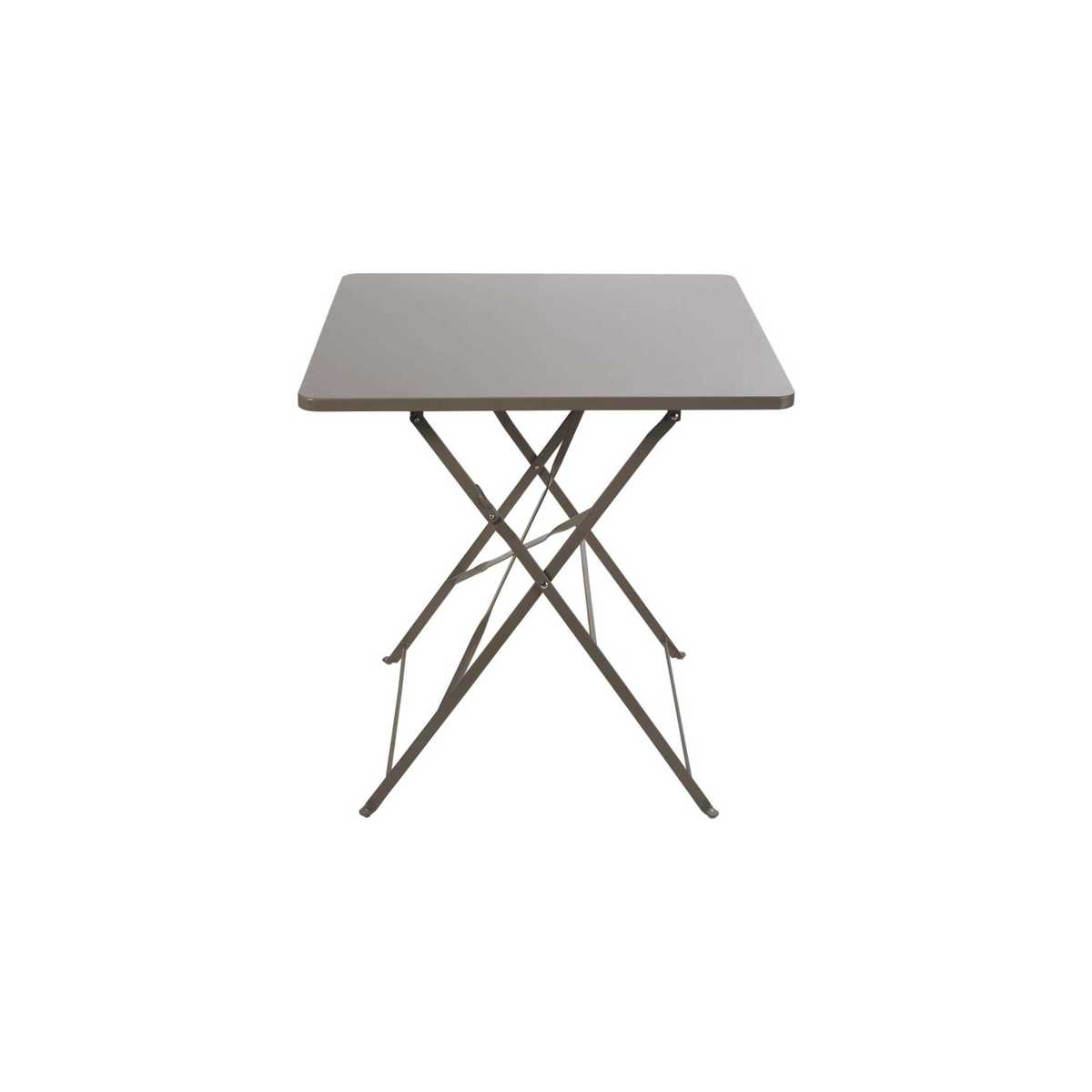 2-Seater Taupe Metal Folding Garden Table W70 Guinguette – image 2