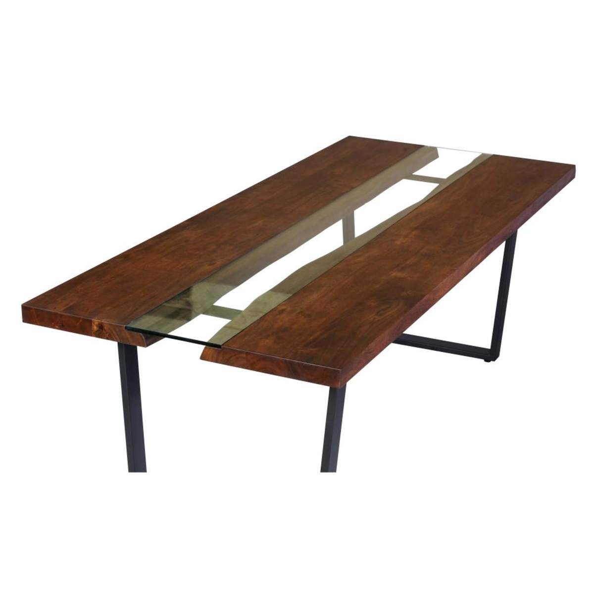 Acacia, Glass and Metal 8/10-Seater Dining Table Kaawa – image 4