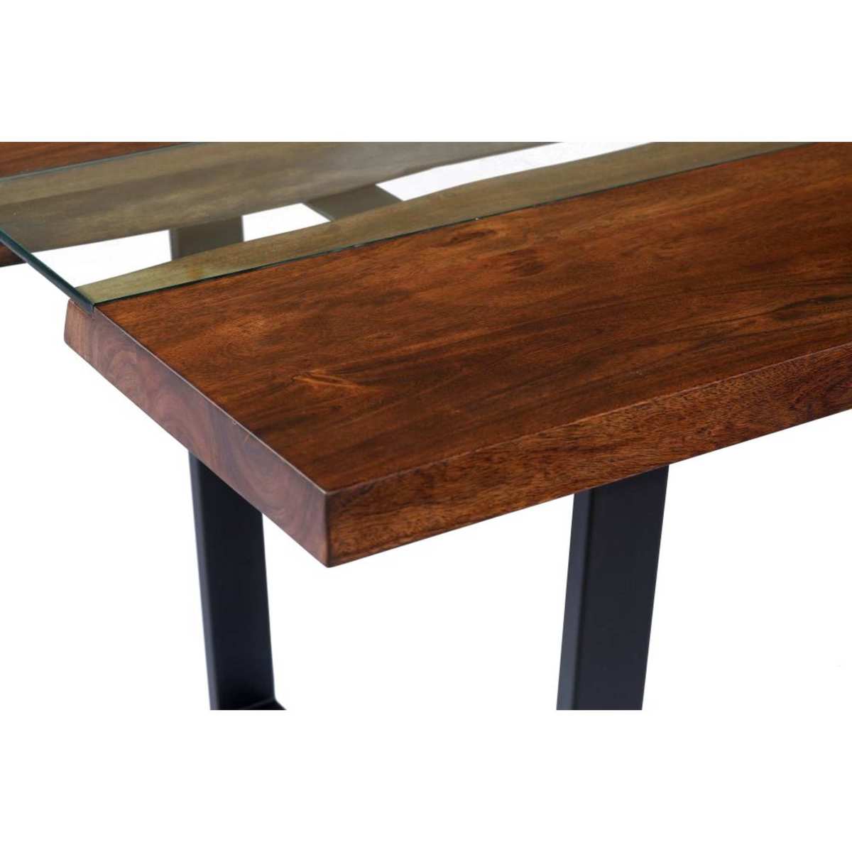 Acacia, Glass and Metal 8/10-Seater Dining Table Kaawa – image 7