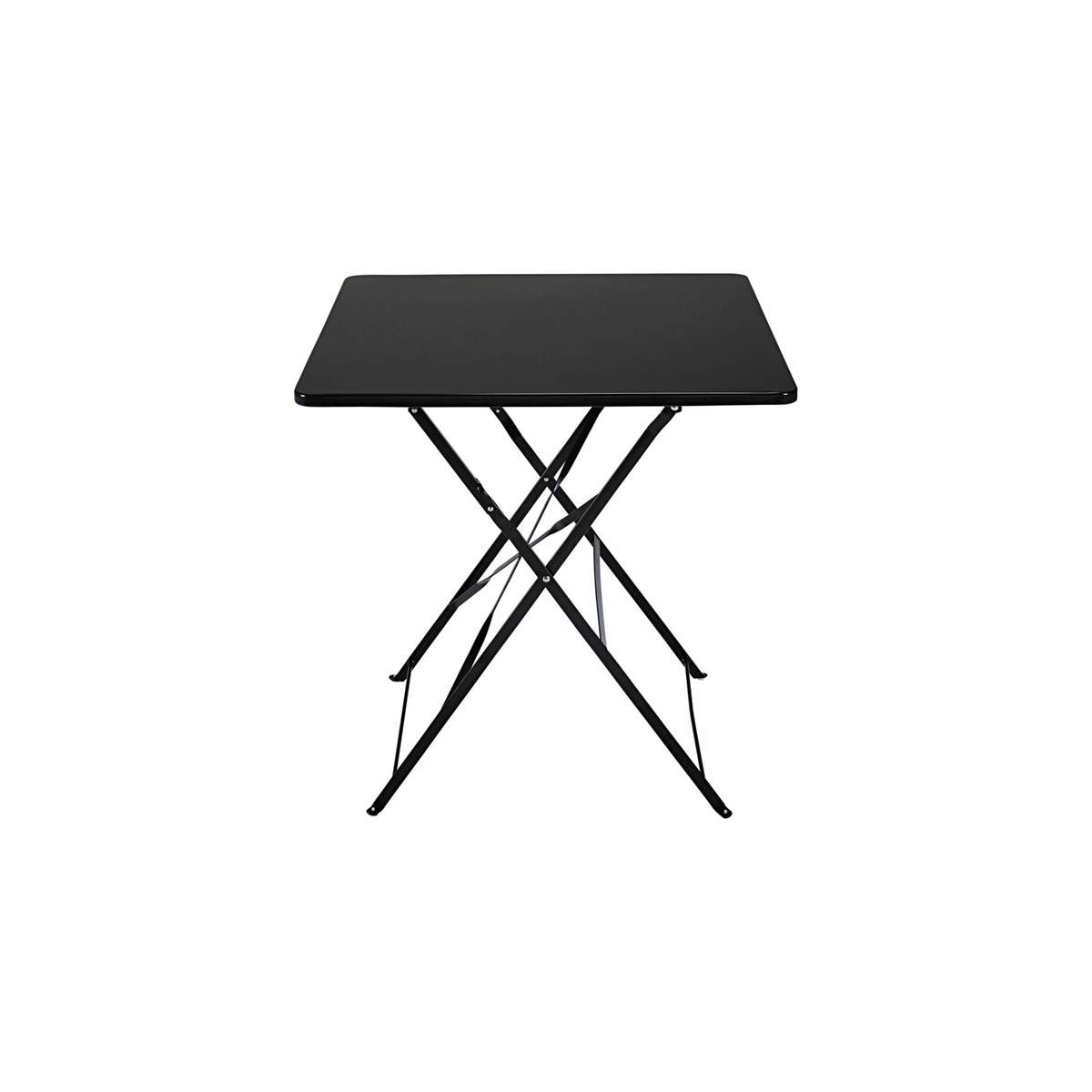 2-seater folding garden table in black metal Guinguette – image 2
