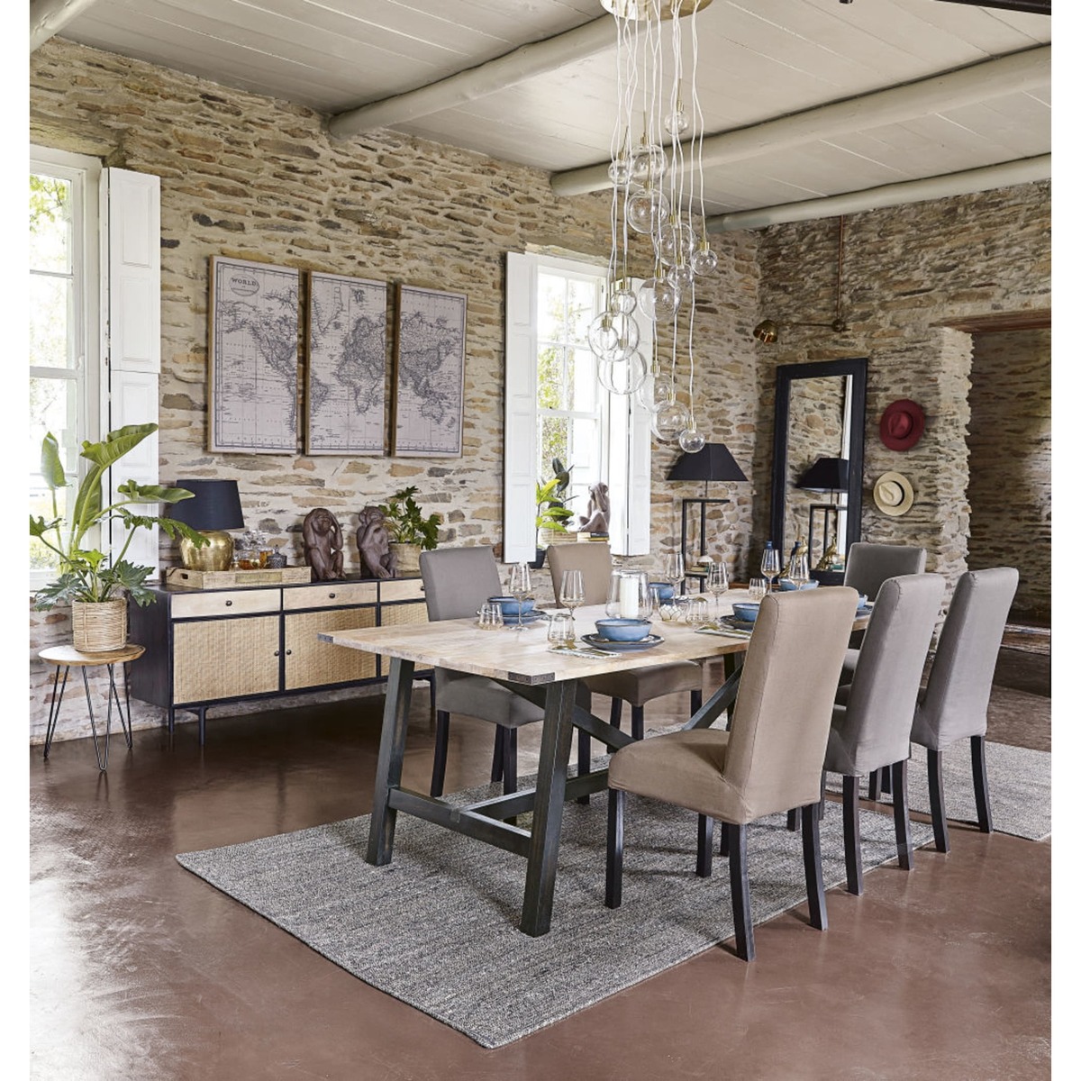 Solid Mango Wood 8-Seater Dining Table W 240 cm Indies – image 5