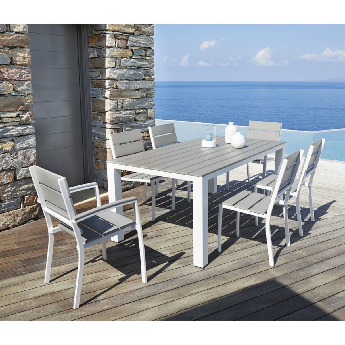 Garden Table 6 Persons in Composite and Aluminium W180 Escale – image 3