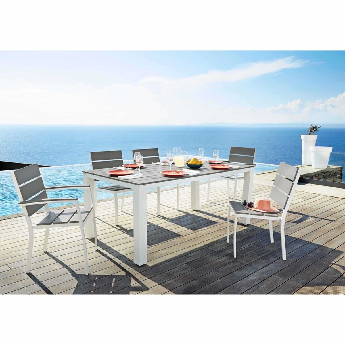 Garden Table 6 Persons in Composite and Aluminium W180 Escale – image 7
