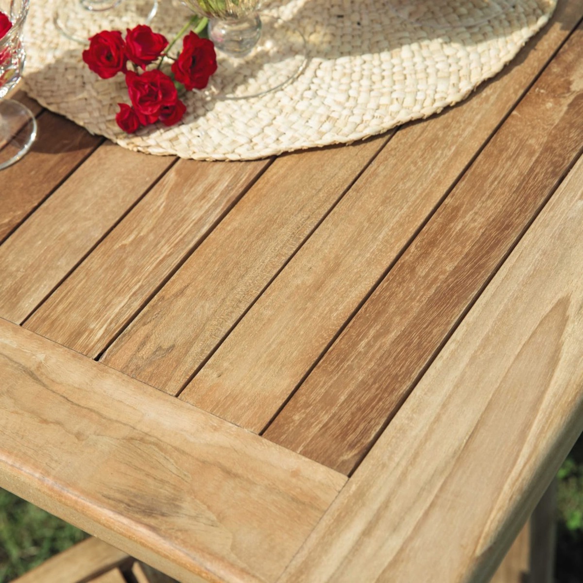 Solid teak garden table W150 Oléron – image 5