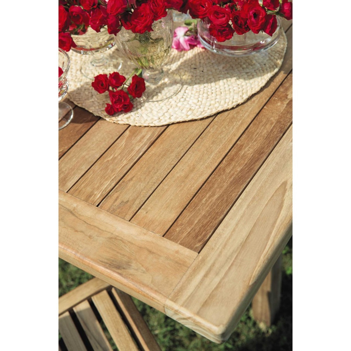 Solid teak garden table W150 Oléron – image 7