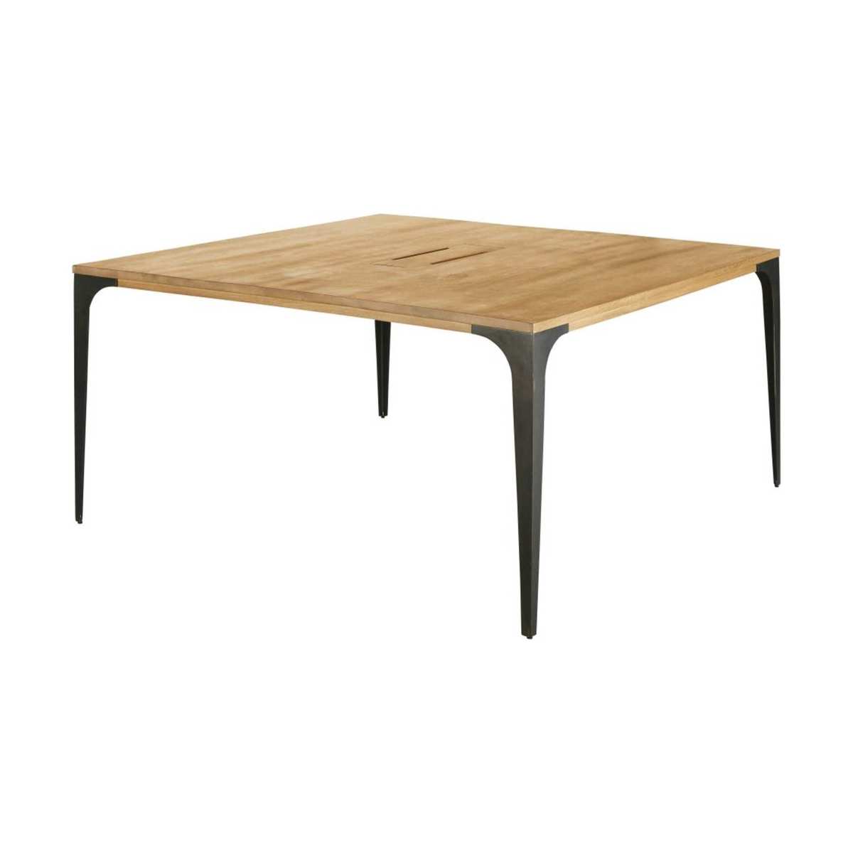 Pale Mango Wood and Grey Metal Meeting Table W145 Metropolis Pro – image 1
