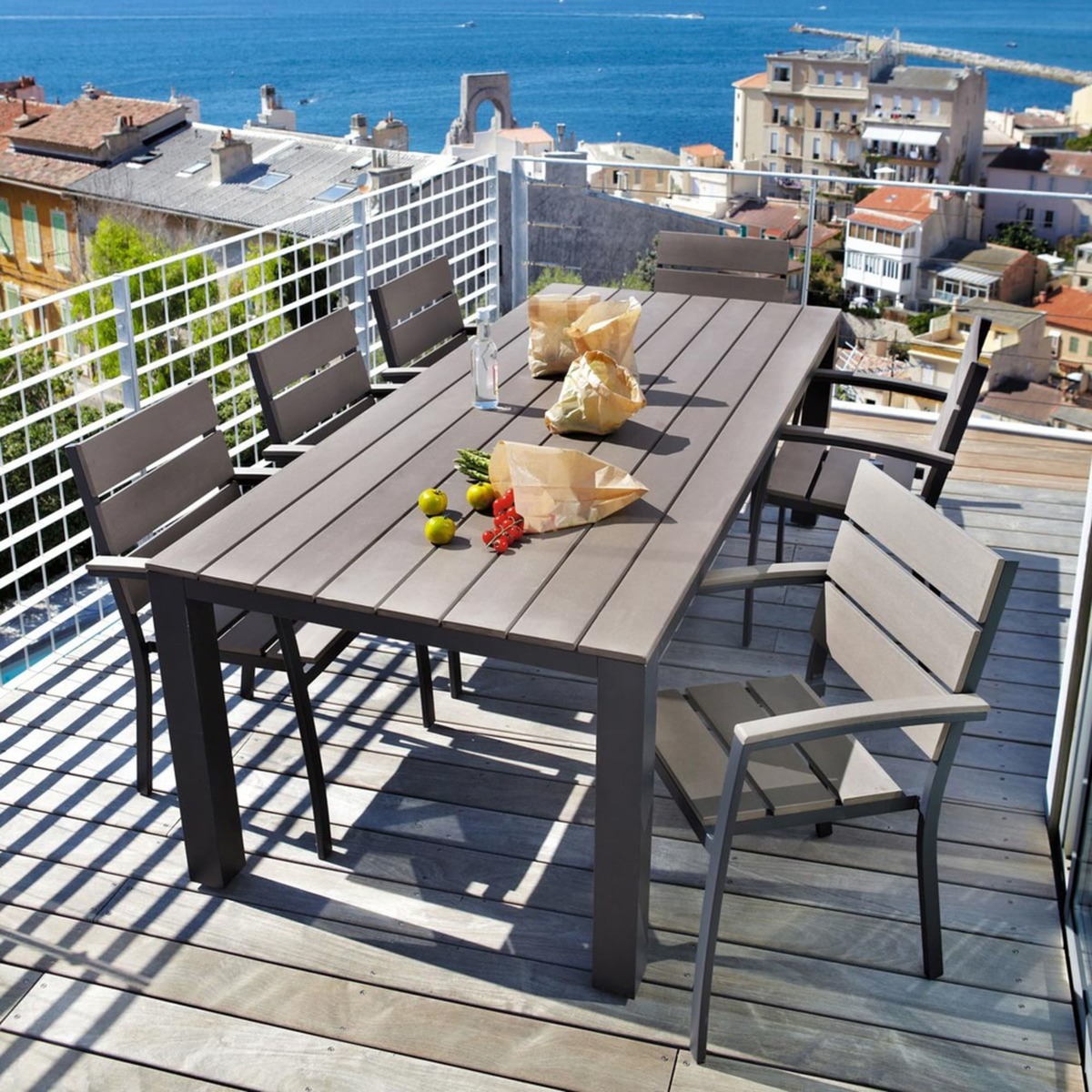 Anthracite Grey Garden Table 8-10-Seater in Aluminium W 230 Escale – image 2
