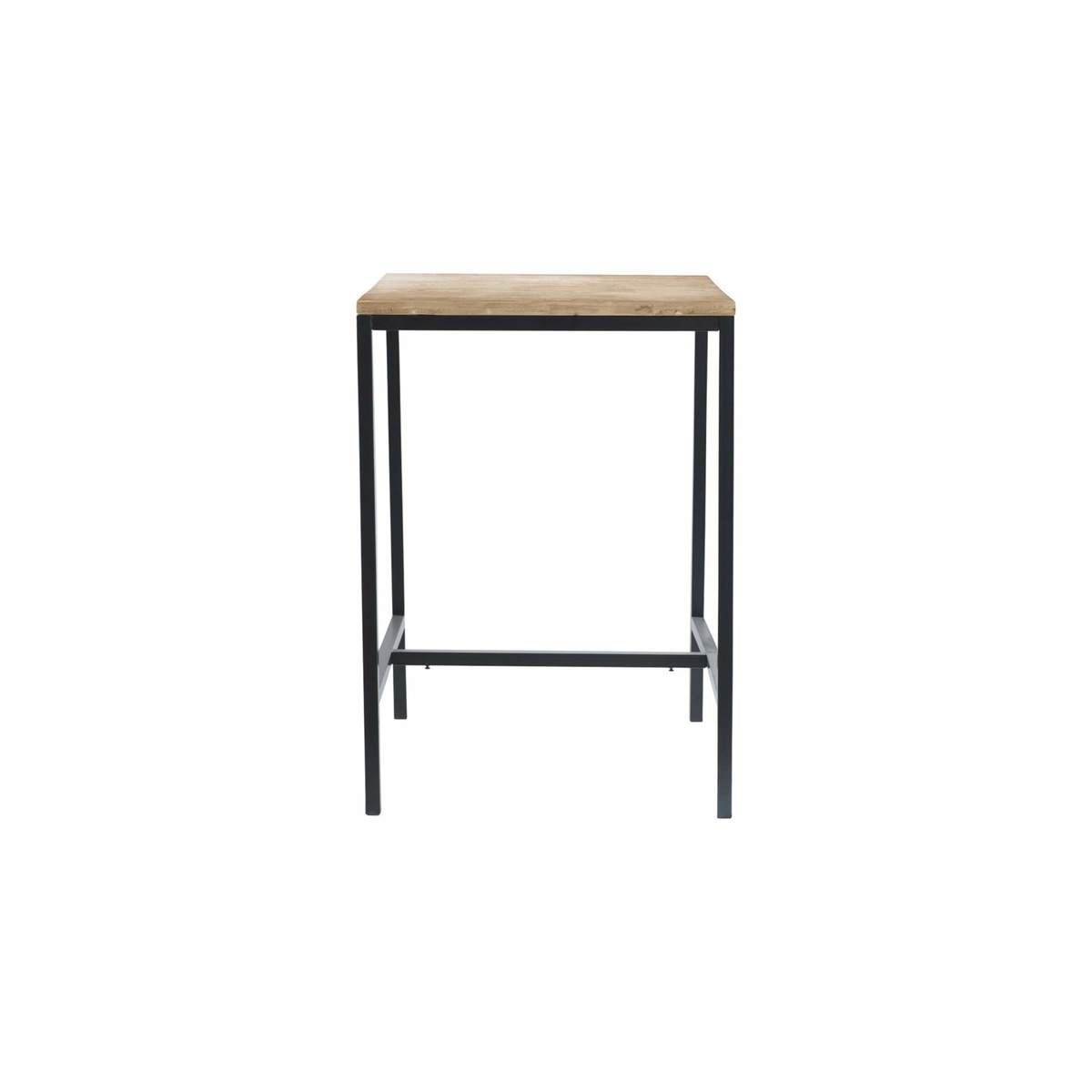 Solid Fir and Metal Tall Dining Table in Whitewash Finish L75 Long Island – image 1