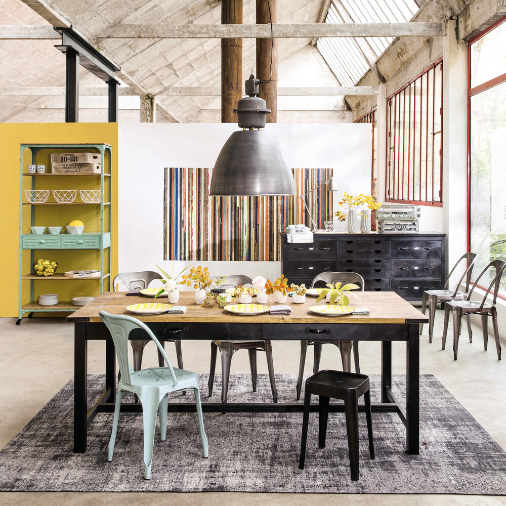 Mango Wood and Metal Dining Table L200 – image 7
