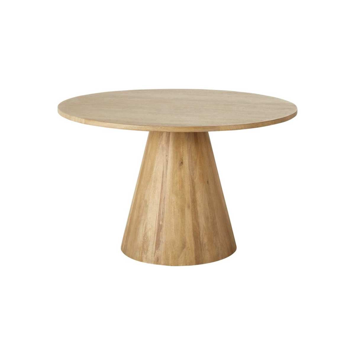 Round Whitewashed Solid Mango Wood 5/6-Seater Dining Table D120 Nogobo – image 1