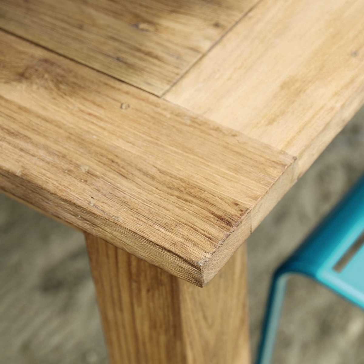 Recycled teak extending garden table W200 Cassiopee – image 6